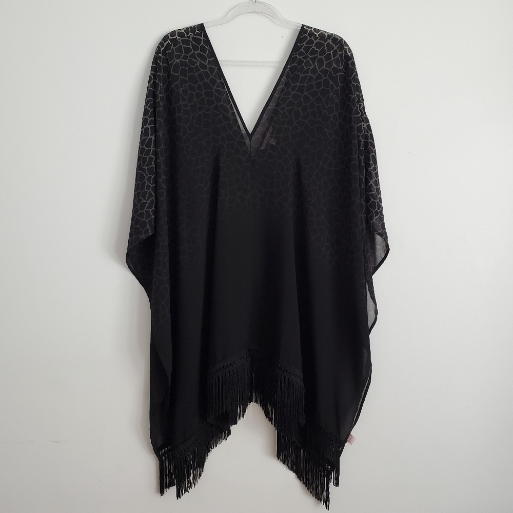 Victoria Secret Black Tassel Beach Cover Size Large
